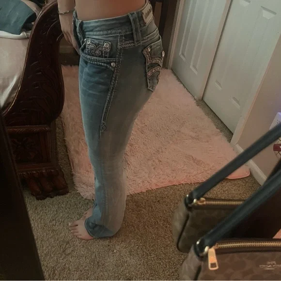 Miss Me Blue Skinny Jeans Classic Style - Picture 2 of 3